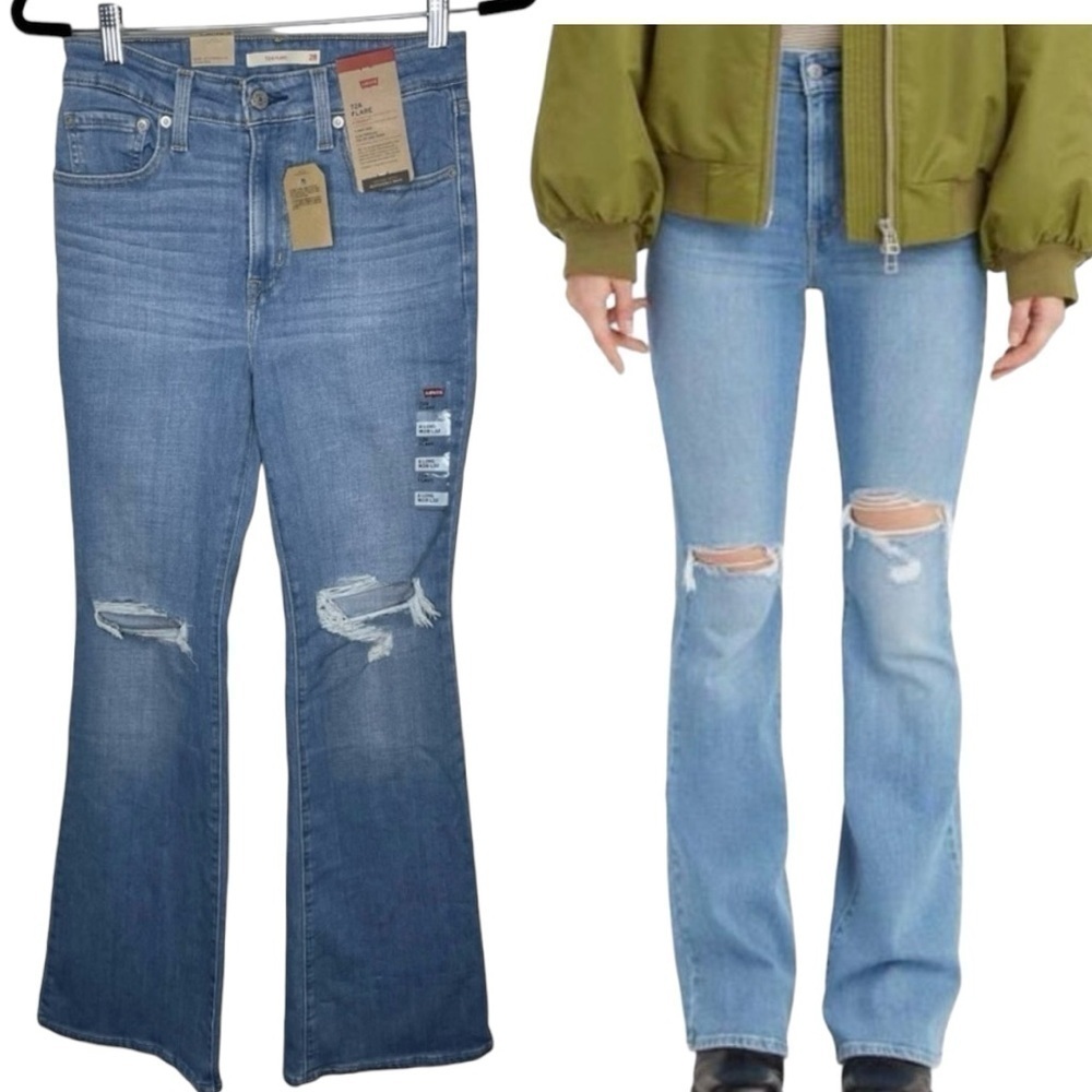 Levi's 726 Hypersoft High-rise Flare Jeans, Size 6 Long